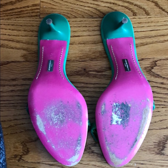 Emanuel Ungaro Green Heeled Slides SZ 10.5 - Picture 3 of 3